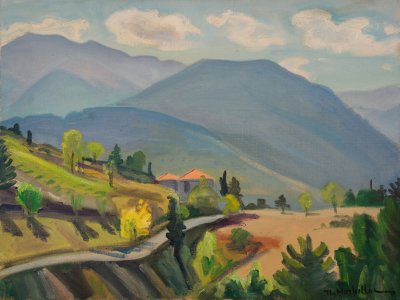 Corinthia Landscape — Oil painting, Canvas, 46.00×61.00cm — Theodoros Markellos